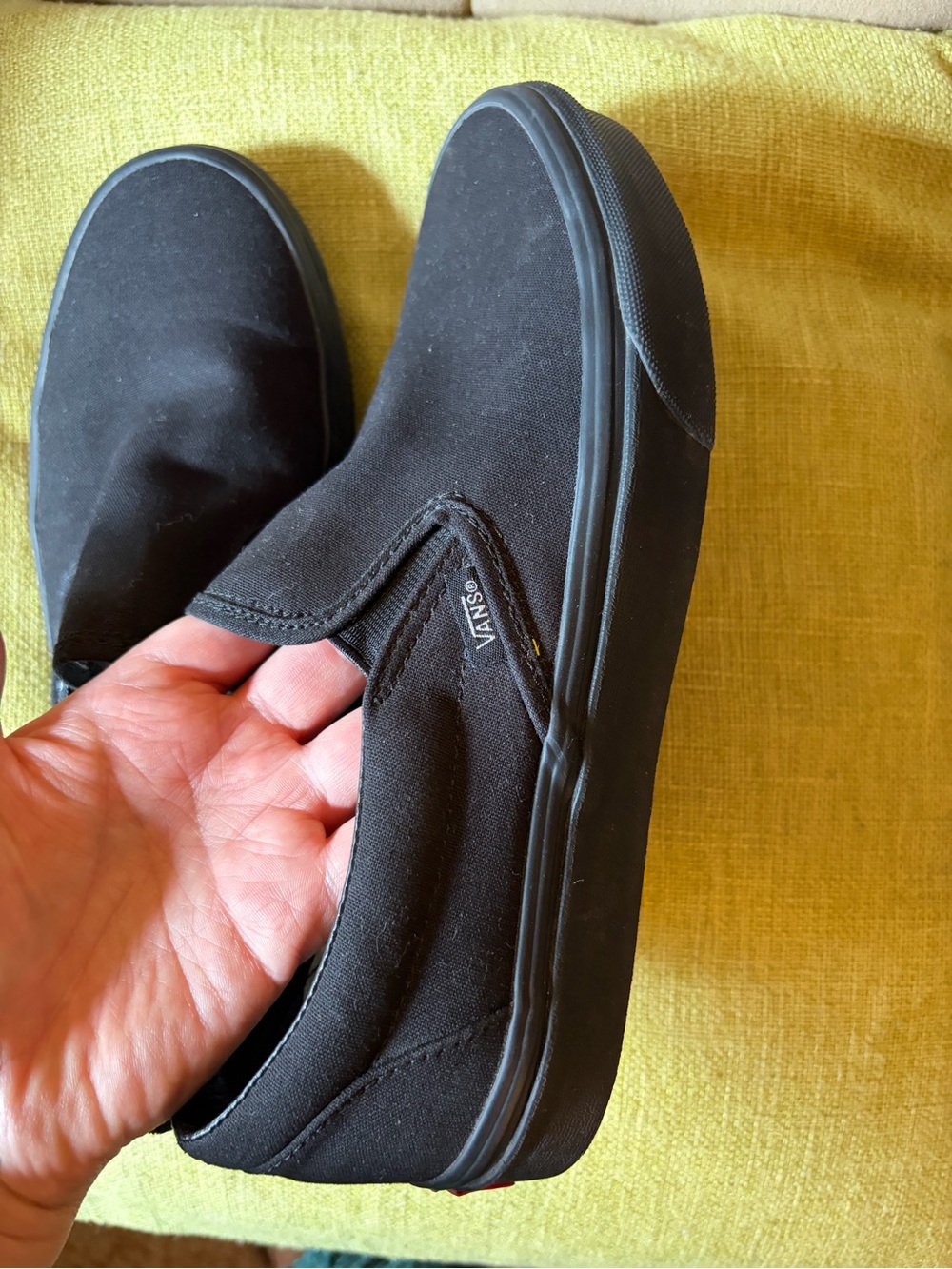 Vans Women's Classic Slip-On Canvas Loafers in Black